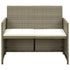 4 Piece Patio Lounge Set with Cushions Beige Poly Rattan