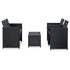 4 Piece Patio Lounge Set with Cushions Poly Rattan Black