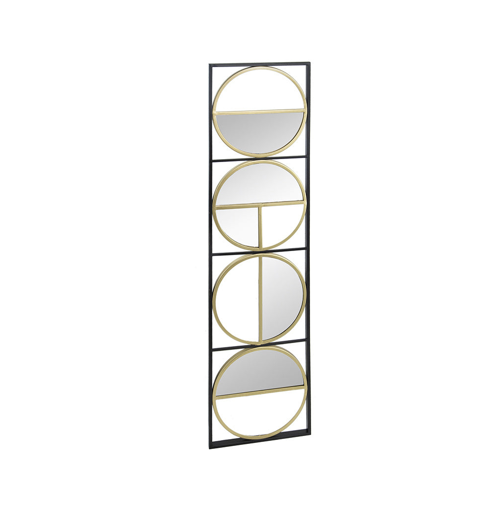 47.2" Eclectic Styling Metal Beaded Black Wall Mirror with Contemporary Design for Bedroom,Liveroom & Entryway