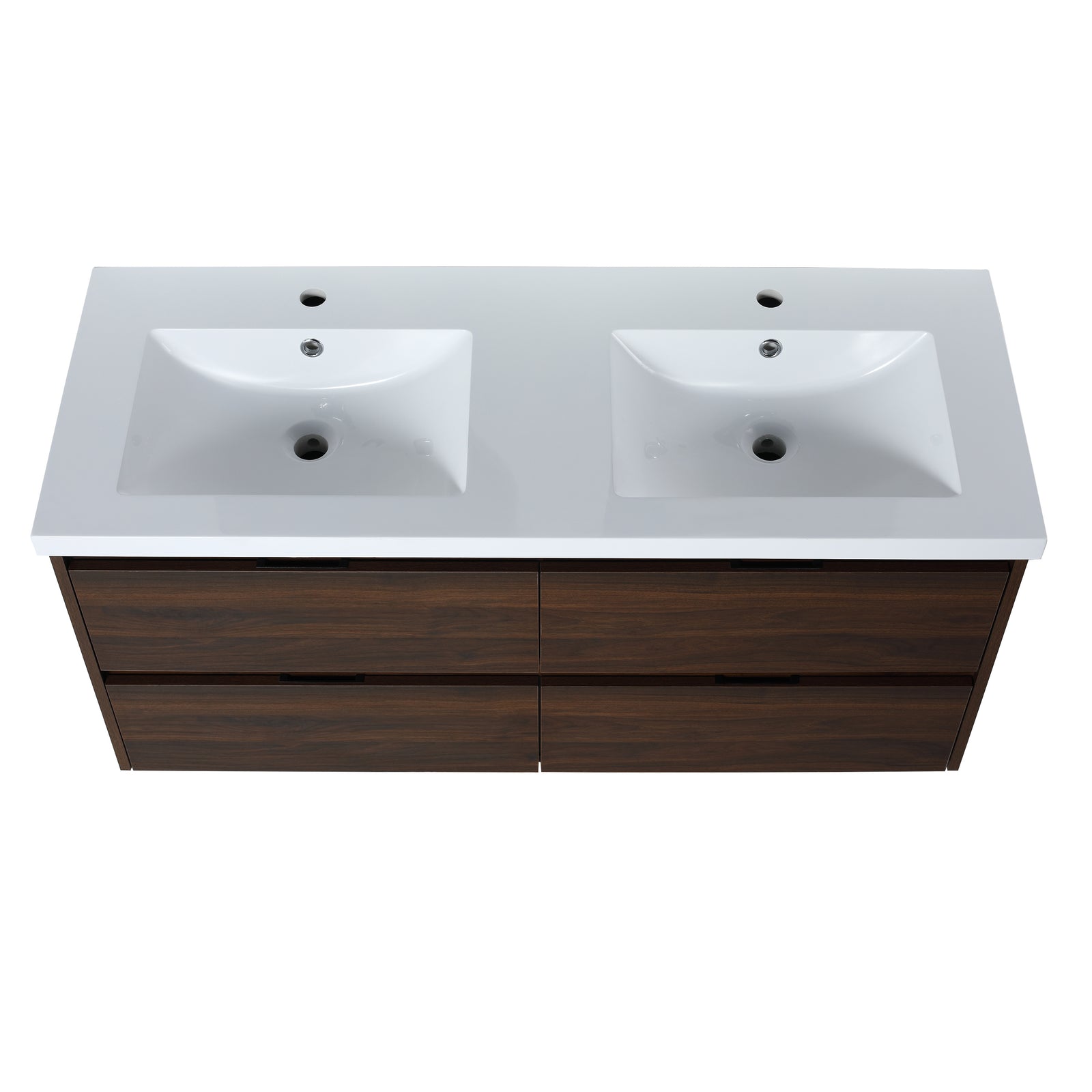 48 Inch Bathroom Vanity With Dual Sink, Resin Sink, 4 Soft Close Drawers, 48x18