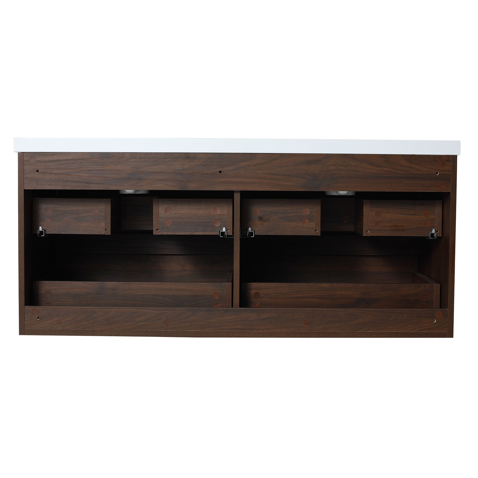 48 Inch Bathroom Vanity With Dual Sink, Resin Sink, 4 Soft Close Drawers, 48x18