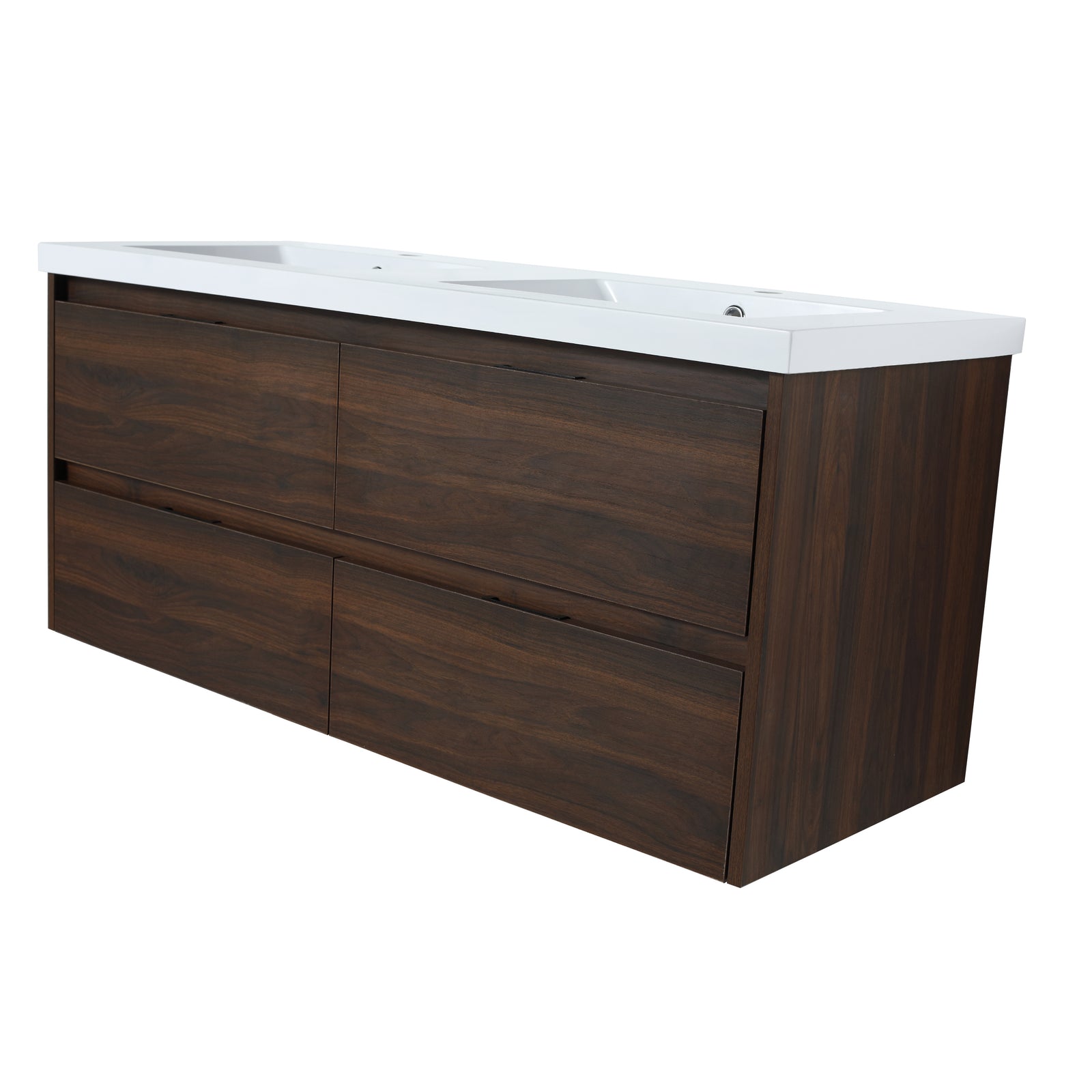 48 Inch Bathroom Vanity With Dual Sink, Resin Sink, 4 Soft Close Drawers, 48x18