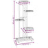 5-Floor Flower Stand with Wheels 17.3"x9.1"x39.4" White Iron