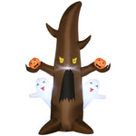 5' Halloween Inflatables Outdoor Decorations Ghost Tree with Pumpkins, Blow-Up LED Yard Decor Indoor Outdoor for Garden, Lawn, Party, Holiday