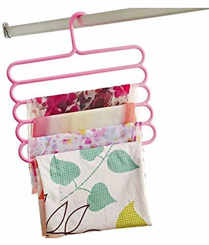 5 Layer Hanger Plastic Multipurpose Kitchen Towels Hanger, Space Saver Cabinet Hanger Multiple Clothe Hanger Tie Shawls Cabinet Organizer - WoodPoly.com
