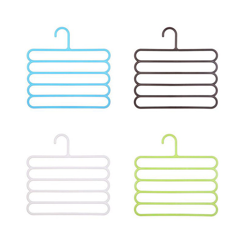 5 Layer Hanger Plastic Multipurpose Kitchen Towels Hanger, Space Saver Cabinet Hanger Multiple Clothe Hanger Tie Shawls Cabinet Organizer - WoodPoly.com