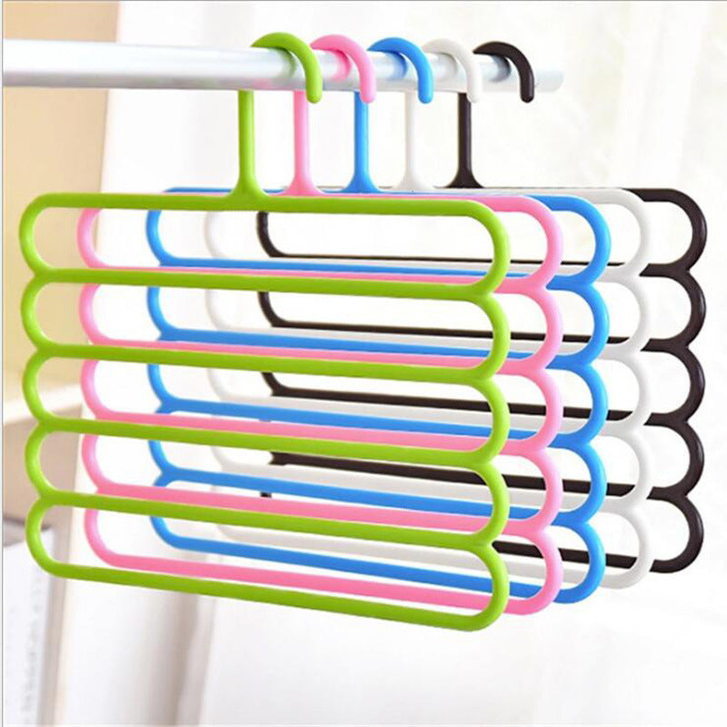 5 Layer Hanger Plastic Multipurpose Kitchen Towels Hanger, Space Saver Cabinet Hanger Multiple Clothe Hanger Tie Shawls Cabinet Organizer - WoodPoly.com