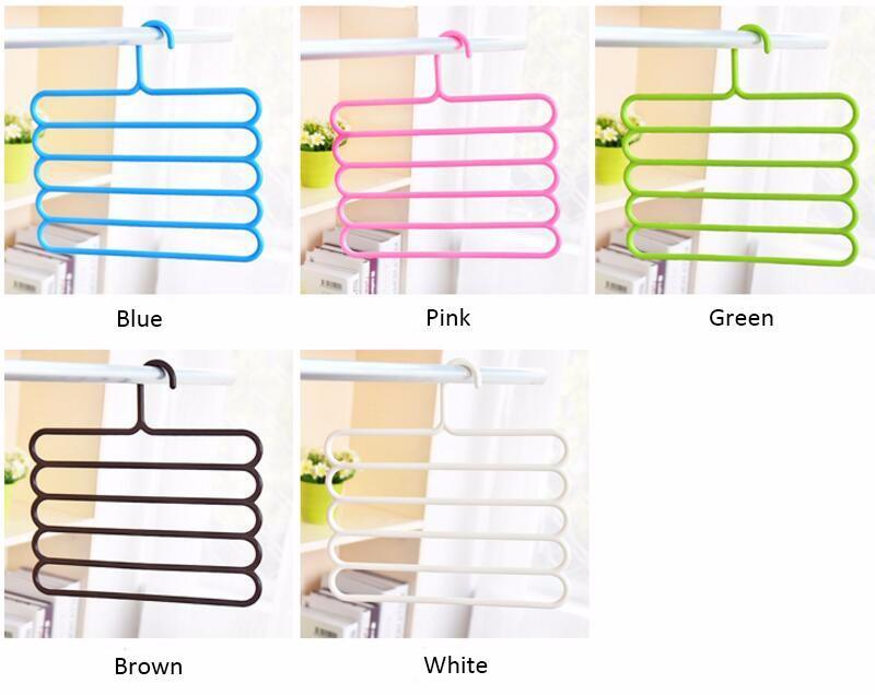 5 Layer Hanger Plastic Multipurpose Kitchen Towels Hanger, Space Saver Cabinet Hanger Multiple Clothe Hanger Tie Shawls Cabinet Organizer - WoodPoly.com