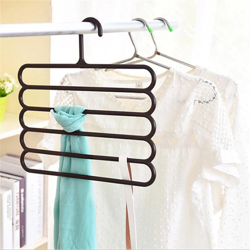 5 Layer Hanger Plastic Multipurpose Kitchen Towels Hanger, Space Saver Cabinet Hanger Multiple Clothe Hanger Tie Shawls Cabinet Organizer - WoodPoly.com