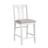 5-Piece Pack Counter Height Set Weathered Gray and White Table and Fabric Upholstered 4 Chairs Casual Dining Furniture