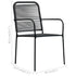 5 Piece Patio Dining Set Cotton Rope and Steel Black - WoodPoly.com