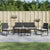 5 piece Patio Dining Set with Cushions Black PP Rattan