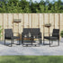 5 piece Patio Dining Set with Cushions Black PP Rattan