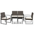 5 piece Patio Dining Set with Cushions Brown PP Rattan