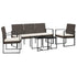 5 piece Patio Dining Set with Cushions Brown PP Rattan