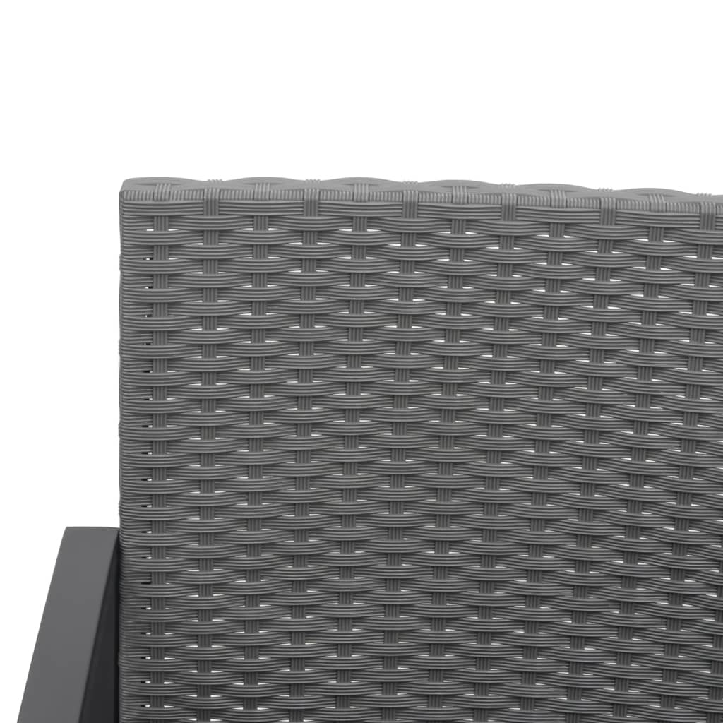 5 piece Patio Dining Set with Cushions Dark Gray PP Rattan