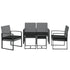 5 piece Patio Dining Set with Cushions Dark Gray PP Rattan