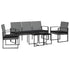 5 piece Patio Dining Set with Cushions Dark Gray PP Rattan