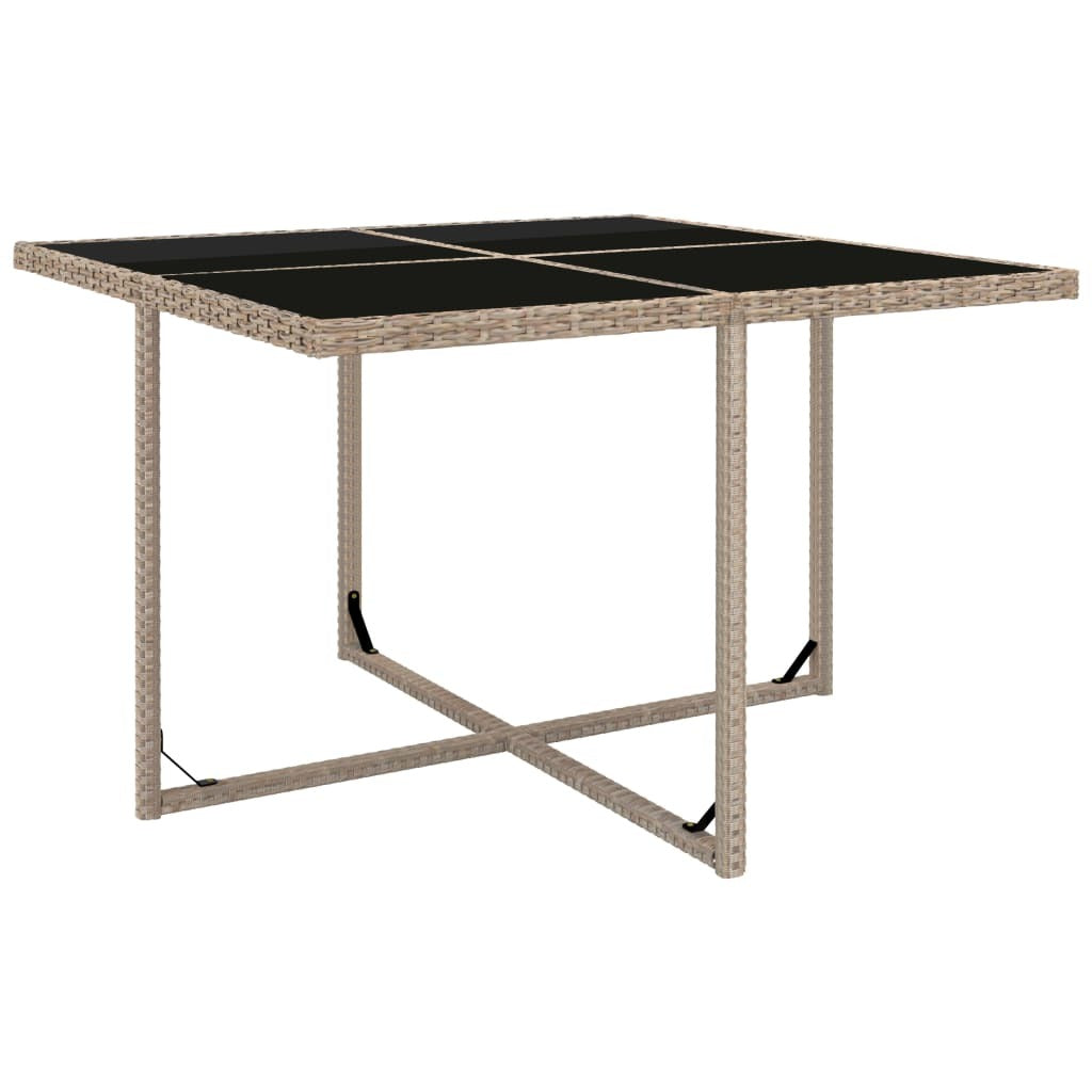 5 Piece Patio Dining Set with Cushions Poly Rattan Beige