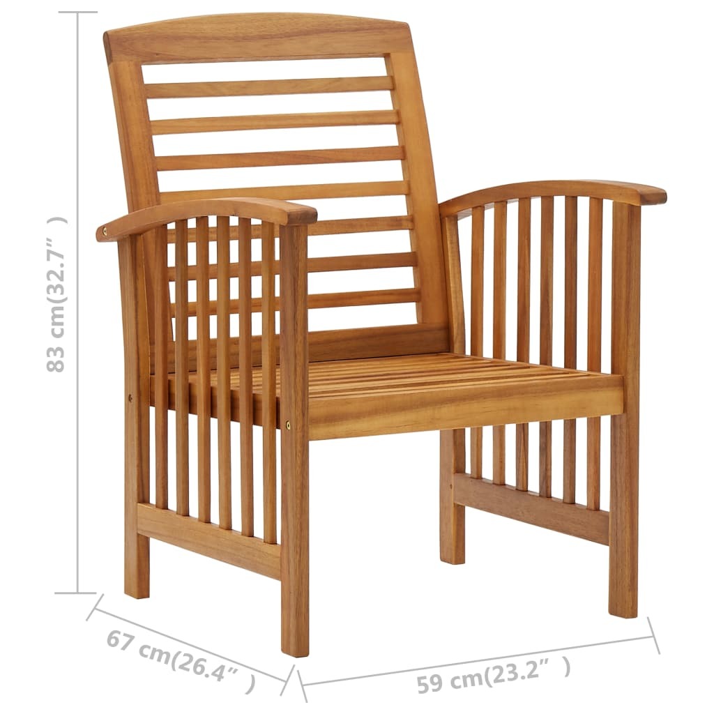 5 Piece Patio Lounge Set Solid Acacia Wood - WoodPoly.com