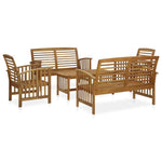 5 Piece Patio Lounge Set Solid Acacia Wood - WoodPoly.com