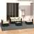 5 Piece Patio Lounge Set with Cushions Poly Rattan Black