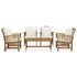 5 Piece Patio Lounge Set with Cushions Solid Acacia Wood - WoodPoly.com