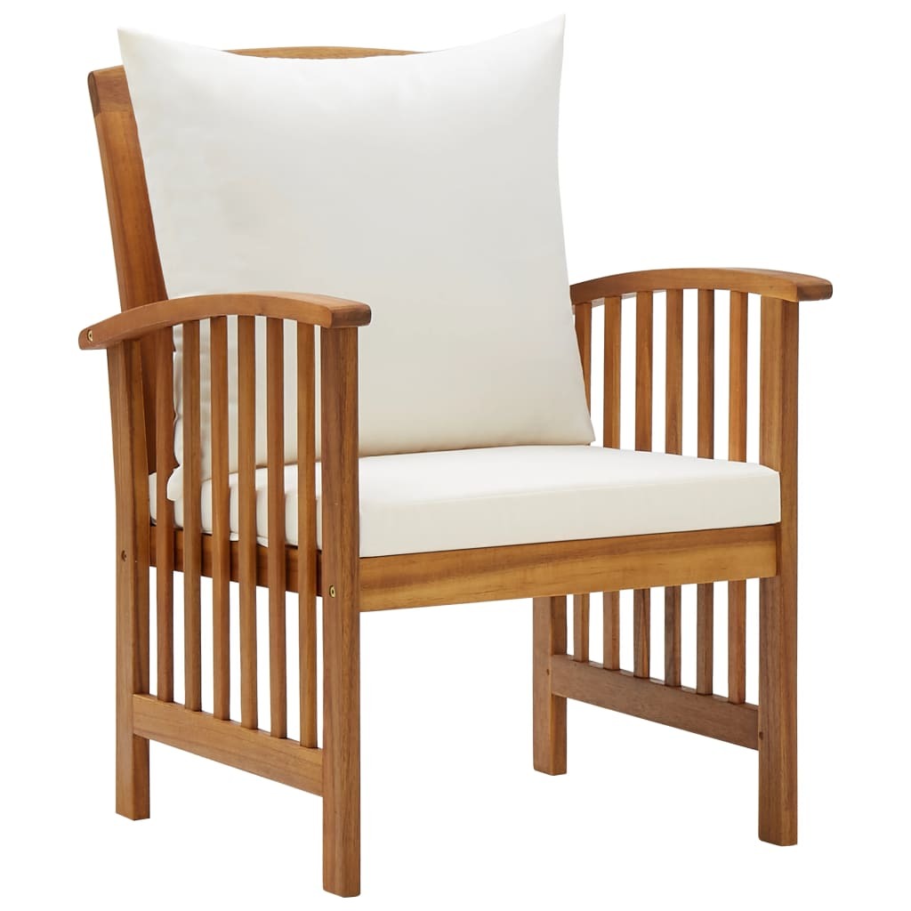 5 Piece Patio Lounge Set with Cushions Solid Acacia Wood - WoodPoly.com