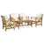 5 Piece Patio Lounge Set with Cushions Solid Acacia Wood - WoodPoly.com