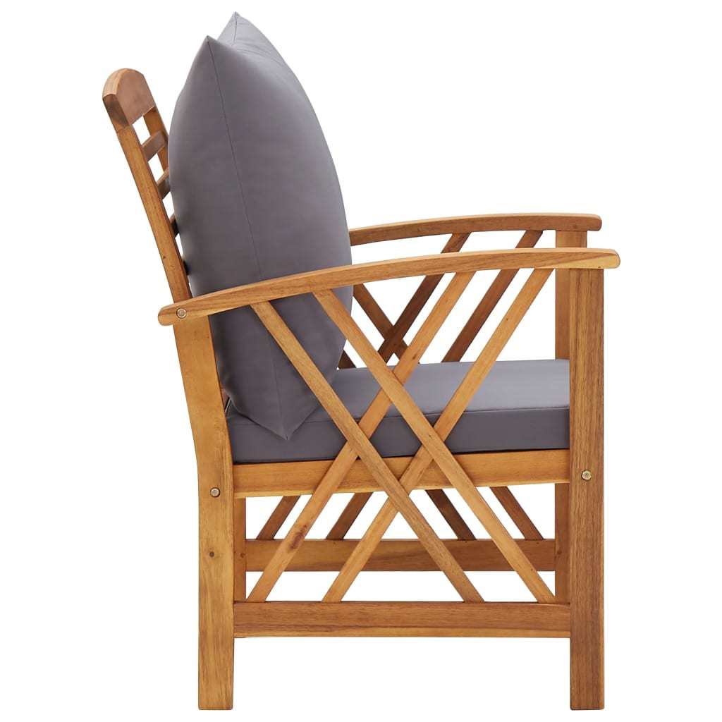 5 Piece Patio Lounge Set with Cushions Solid Acacia Wood - WoodPoly.com