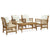 5 Piece Patio Lounge Set with Cushions Solid Acacia Wood - WoodPoly.com