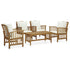 5 Piece Patio Lounge Set with Cushions Solid Acacia Wood - WoodPoly.com