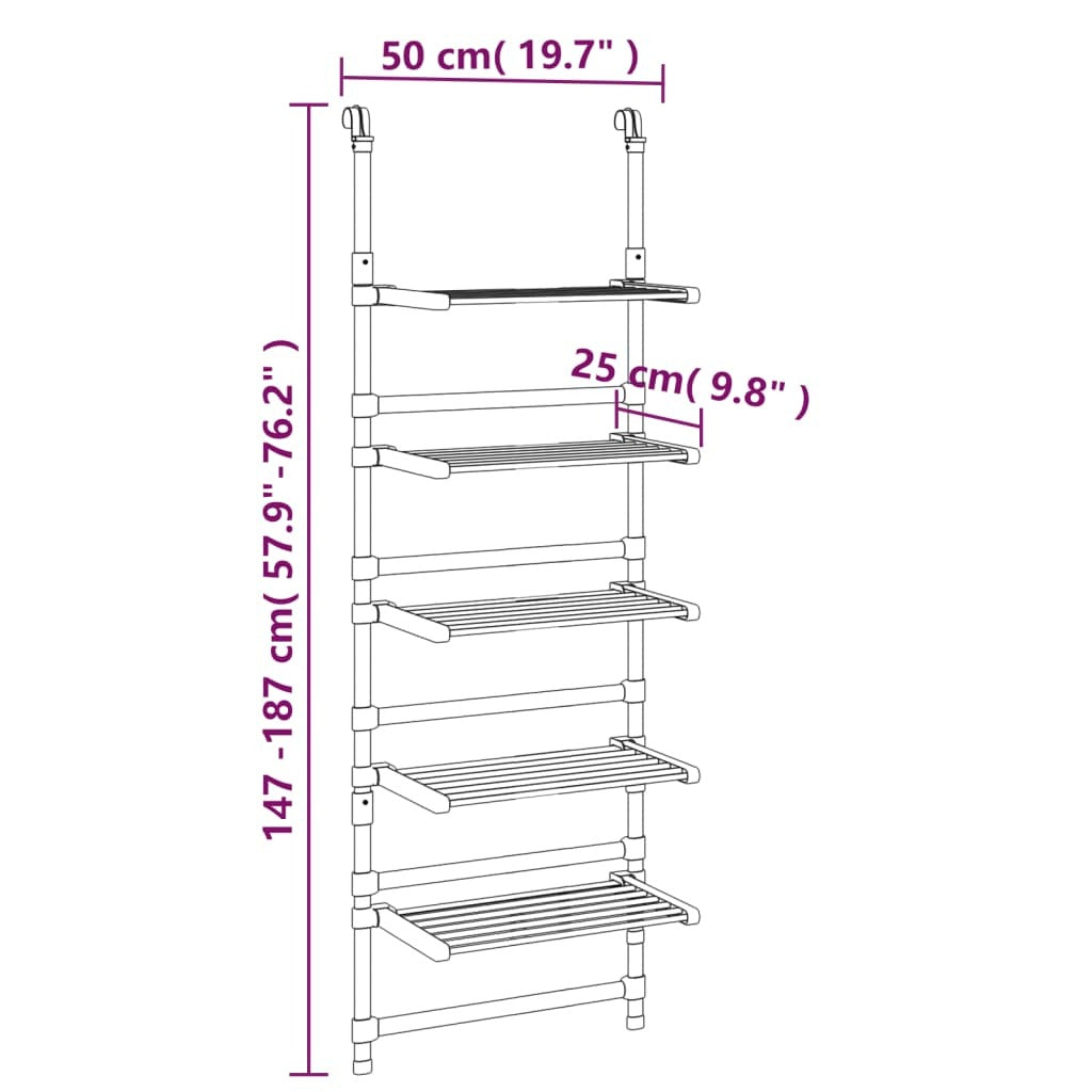 5-Tier Hanging Laundry Drying Rack Aluminum