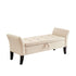 51.5" Bed Bench with Storage Beige Velvet