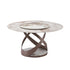 59.05"Modern Sintered stone dining table with 31.5" round turntable and metal exquisite pedestal