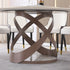59.05"Modern Sintered stone dining table with 31.5" round turntable and metal exquisite pedestal