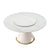 59.05"Modern Sintered stone dining table with 31.5" round turntable for 8 person with wood and metal exquisite pedestal