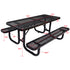 6 ft. Rectangular Outdoor Steel Picnic Table ,BLACK with umbrella pole