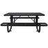6 ft. Rectangular Outdoor Steel Picnic Table ,BLACK with umbrella pole