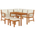 6 Piece Patio Dining Set with Cushions Solid Wood Acacia