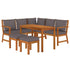 6 Piece Patio Dining Set with Cushions Solid Wood Acacia