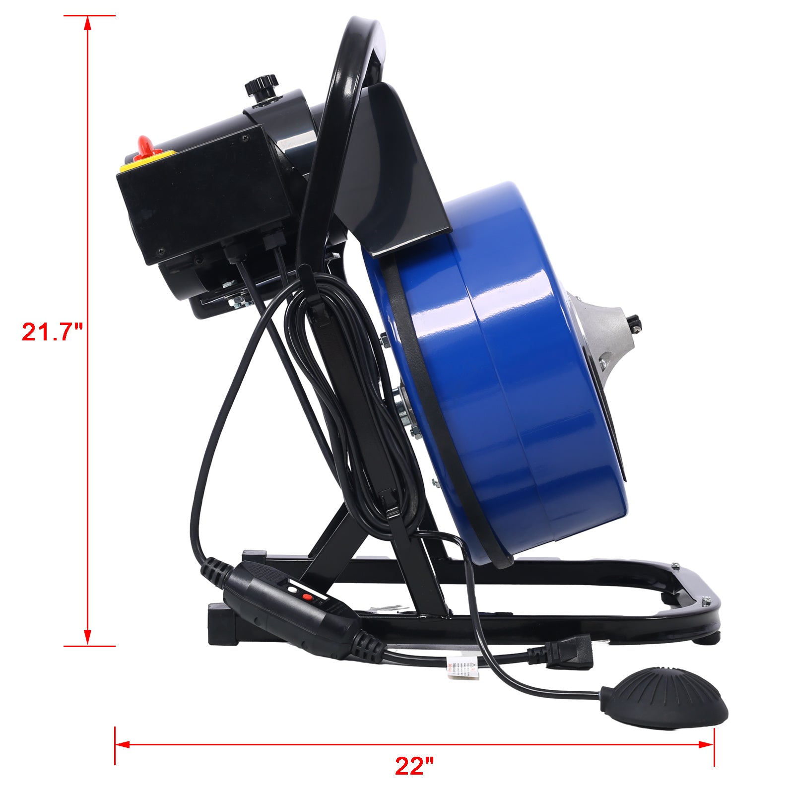 60FTx1/2Inch Drain Cleaner Machine Electric Drain Auger with 4 Cutter & Foot Switch Drain Cleaner Machine Sewer Snake Drill Drain Auger Cleaner for 1