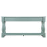 63inch Long Wood Console Table with 3 Drawers and 1 Bottom Shelf for Entryway Hallway Easy Assembly Extra-thick Sofa Table ( Retro Blue)