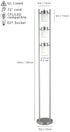65"H 3-WHITE-HEAD WITH TWO WAY ADJUSTABLE FLOOR LAMP (1 PC/CTN/ 1.10 Cu Ft/12.32 G.W. lbs)