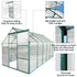 6x12 FT Polycarbonate Greenhouse Raised Base and Anchor Aluminum Heavy Duty Walk-in Greenhouses for Outdoor Backyard in All Season