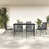 7 Piece Patio Dining Set Black Steel and Textilene