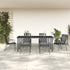 7 Piece Patio Dining Set Black Steel and Textilene