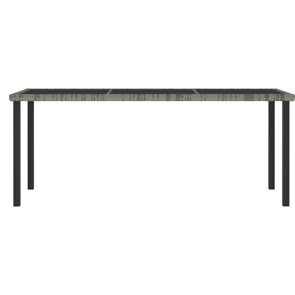 7 Piece Patio Dining Set Poly Rattan Gray - WoodPoly.com