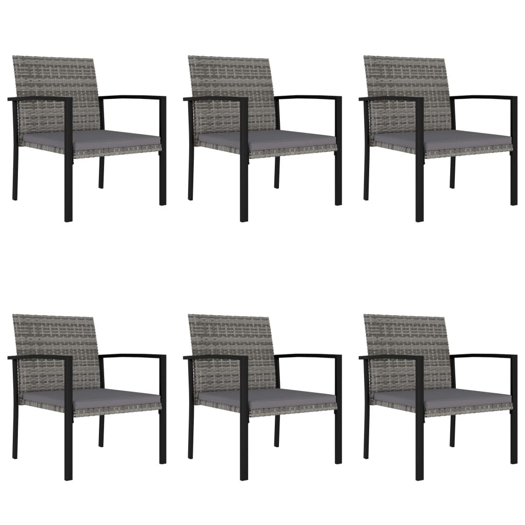 7 Piece Patio Dining Set Poly Rattan Gray - WoodPoly.com