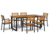 7 Piece Patio Dining Set Solid Wood Acacia and Metal